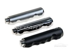 Silver-Polished-Satin Black Handbrake Grips