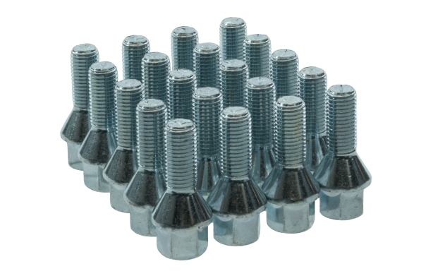 16 x S2 / S3 Silver Wheel Bolts 32mm Thread Image