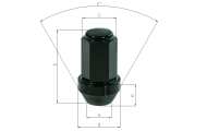 16 x Lightweight Wheel Nuts Tapered Closed Image