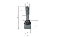 16 x Silver Star Spline Wheel Bolts (42mm Thread) Image