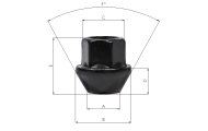 17mm Hex Open Ended Black Wheel Nuts Image