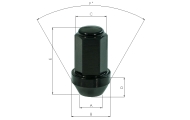 20 x Lightweight Wheel Nuts Tapered Closed Image