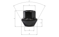19mm Hex Open Ended Black Wheel Nuts Image