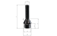 S2 / S3 Black Wheel Bolts 45mm Thread Image